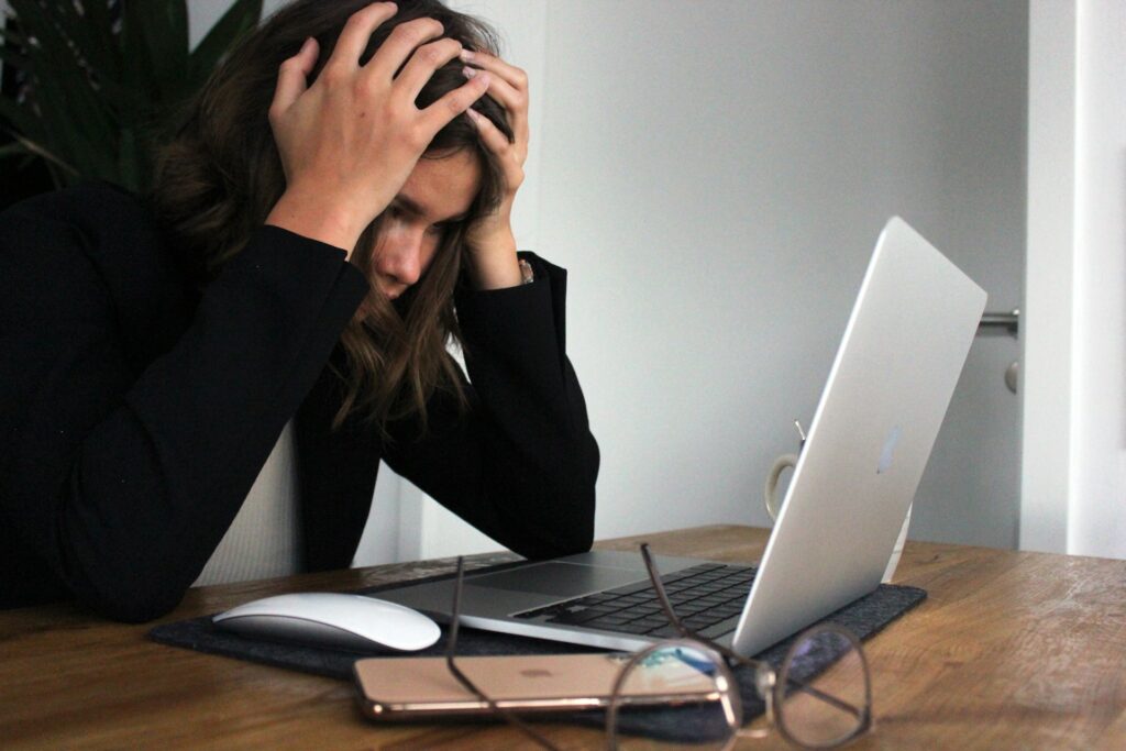 Photo of a stressed woman.

Oceanographic equipment.
