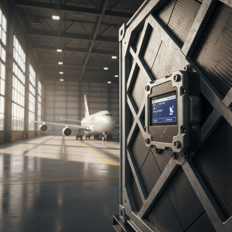 Editorial illustration depicting aerospace asset tracking technology — visual overview of the topic discussed in the article "Aerospace Asset Tracking Technology: The Complete Guide".