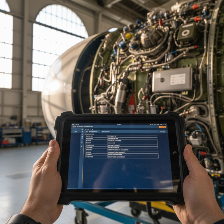 Editorial illustration depicting aviation asset visibility solutions — visual overview of the topic discussed in the article "Aviation Asset Visibility Solutions: 2025 Guide".