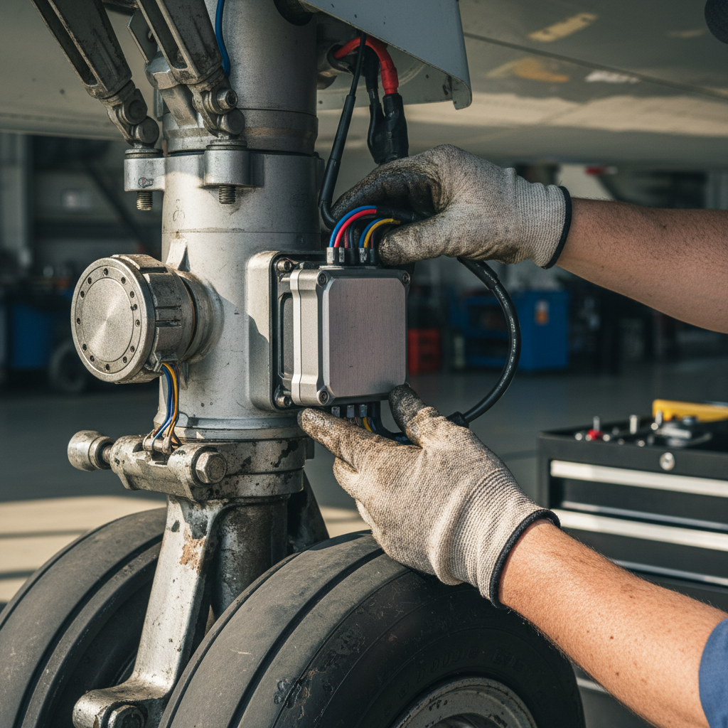 Close up of technician installing a tracking device showing aviation asset tracking trends 2026 in specialized maintenance.