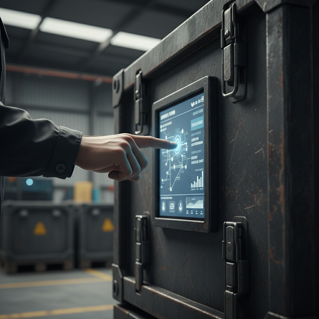 Detailed close up of cargo tracking technology as part of how Griffin Air supports logistics operations on the ground.