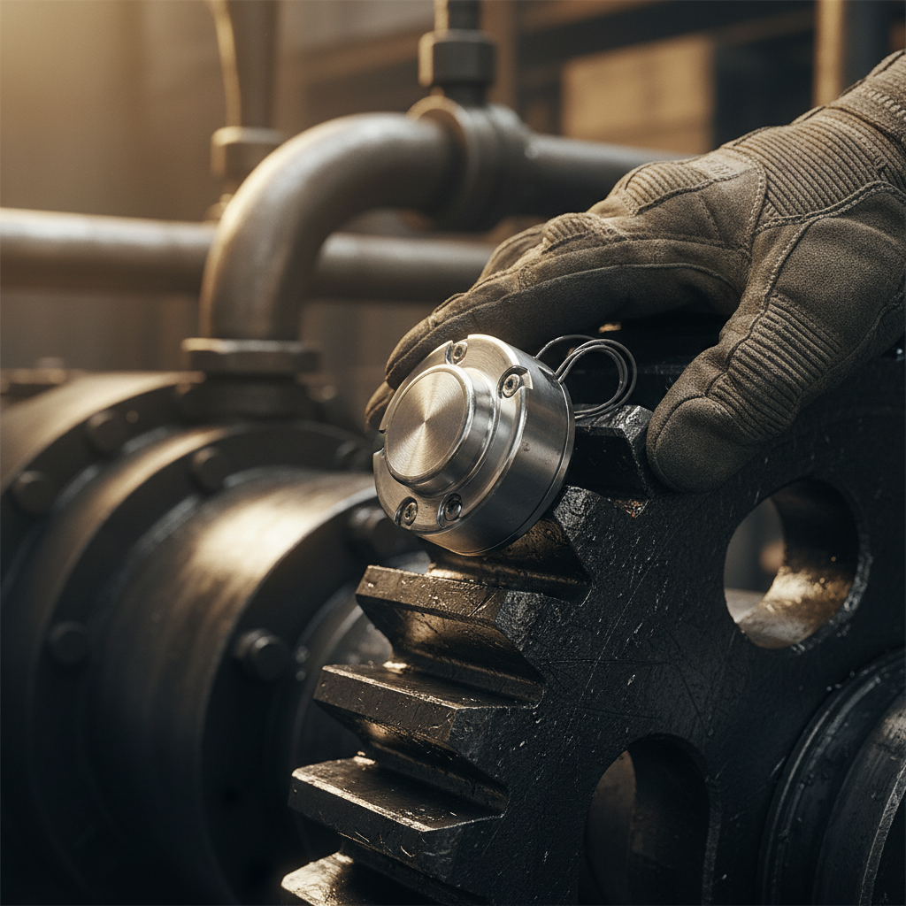 Close up of a smart sensor on machinery illustrating asset tracking best practices for industrial equipment.