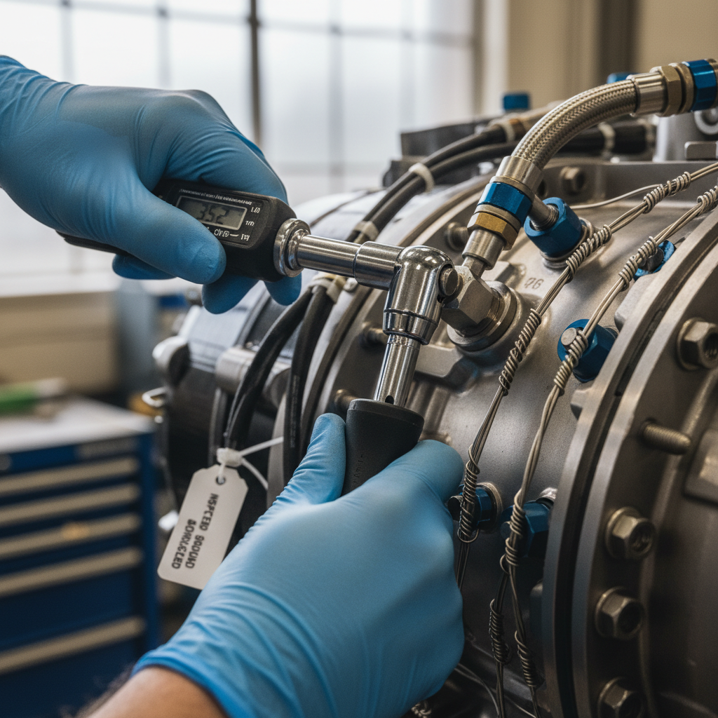 Close up of a technician adjusting an engine to enhance aviation maintenance productivity through precise manual work.