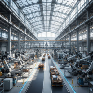 Wide view of an organized factory floor showing scale for maintenance cost reduction strategies in a modern facility.