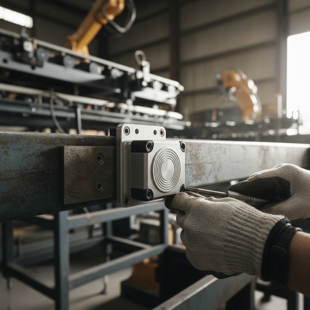 Close up of a technician installing a digital sensor to manage the total cost of ownership of asset tracking equipment.