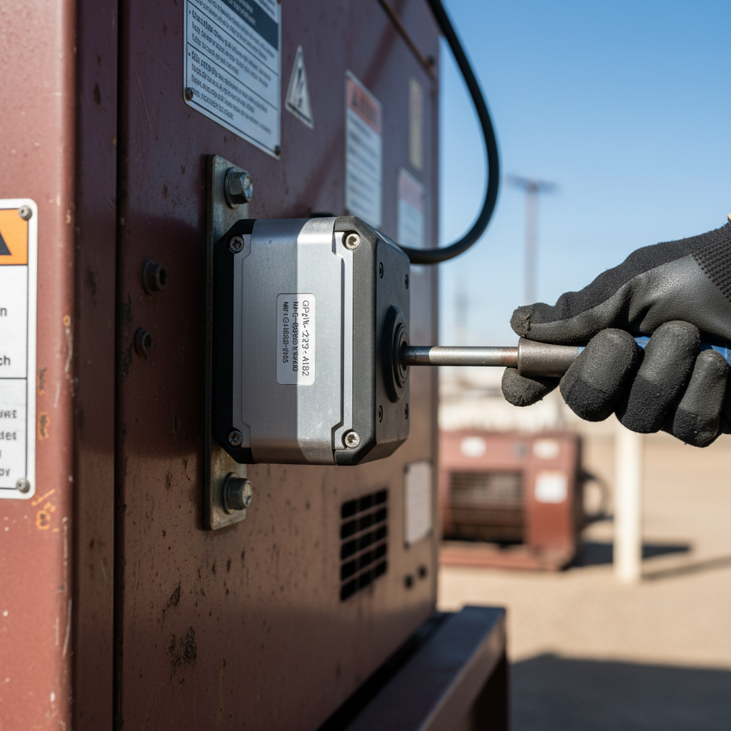 Close up of a technician installing a sensor to show why asset tracking is important for monitoring heavy equipment status.
